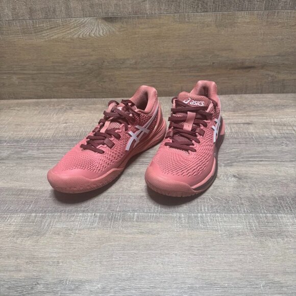 Asics Gel Resolution 9 Pink Burgundy/White Sneakers Women's Size 6 - Picture 1 of 7